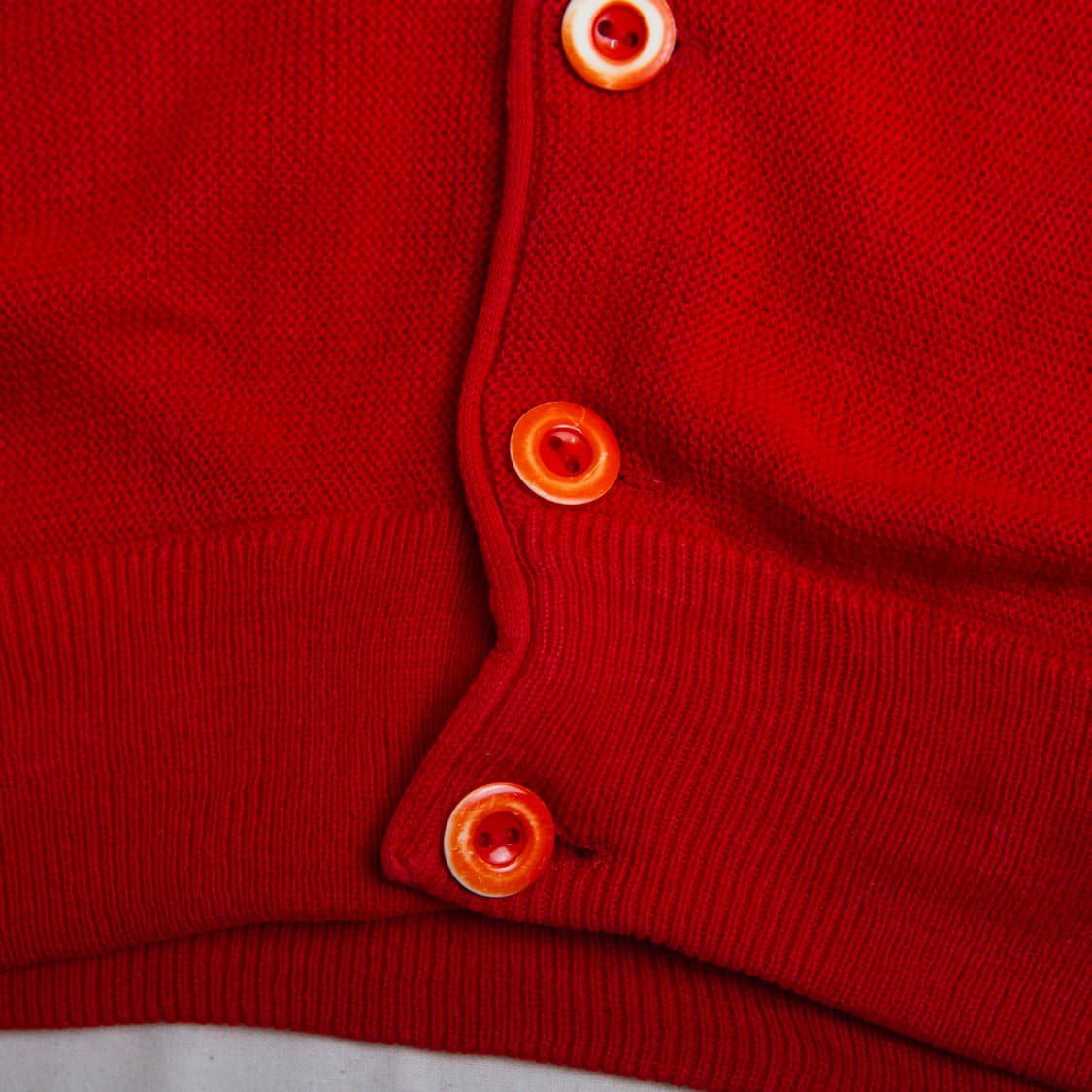 70s Chemise 라코스테 아크릴 가디건 레드 상품이미지5