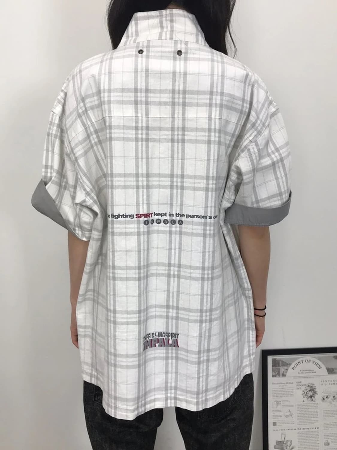 Impala Zip Plaid Short Sleeve Jacket 상품이미지2