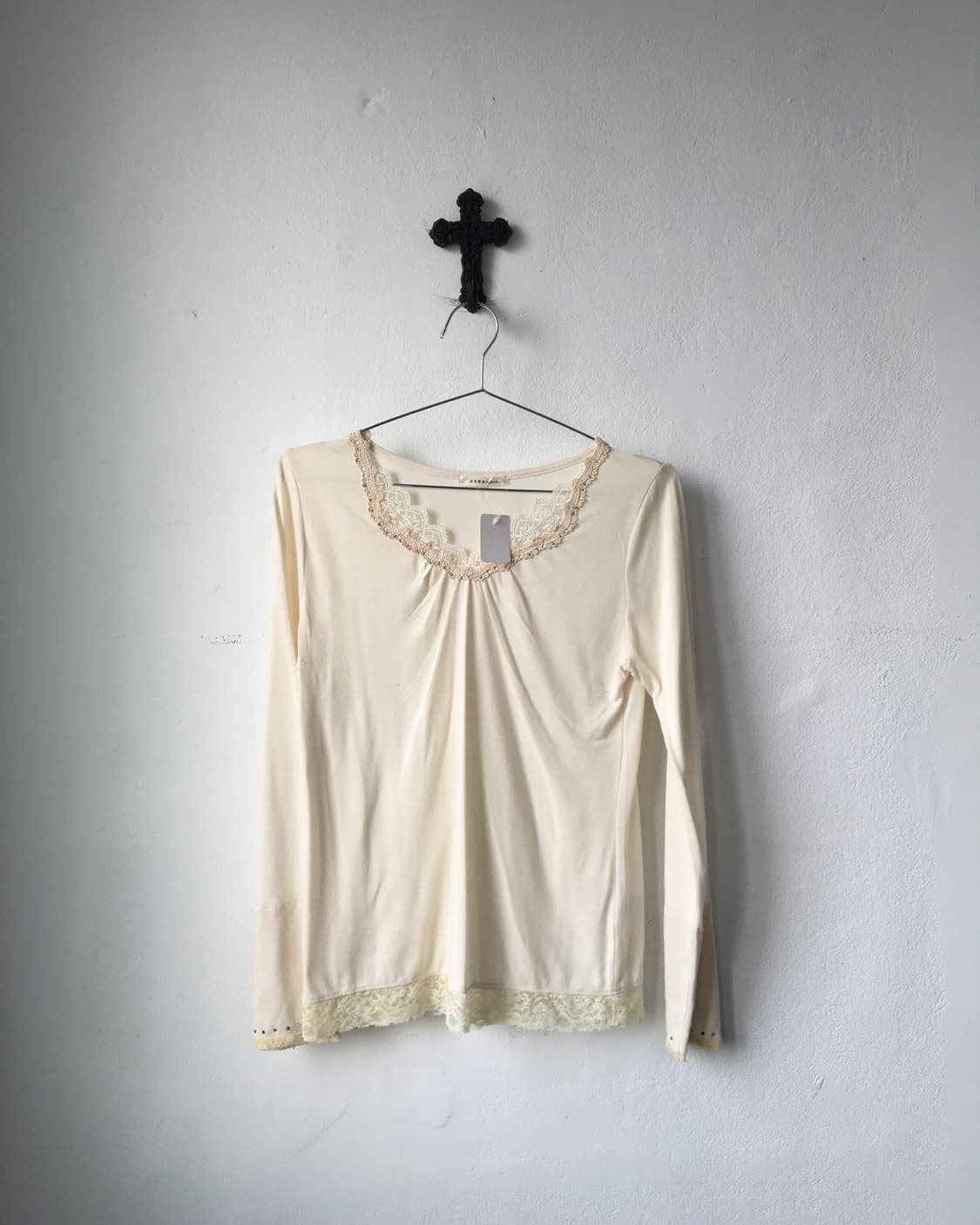 axes femme lace trimming sleeve 상품이미지2