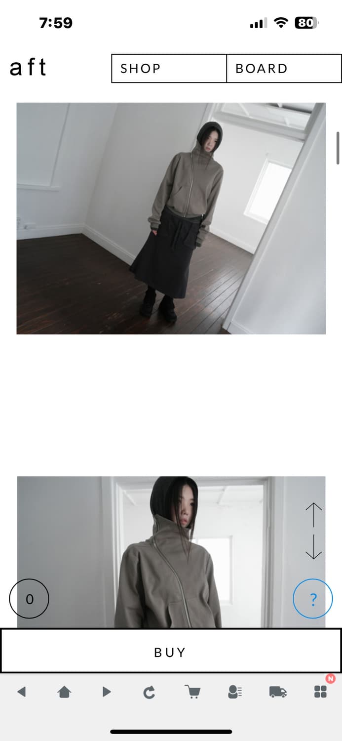 에프터먼데이 하이넥 언발란스 집업 상품이미지4