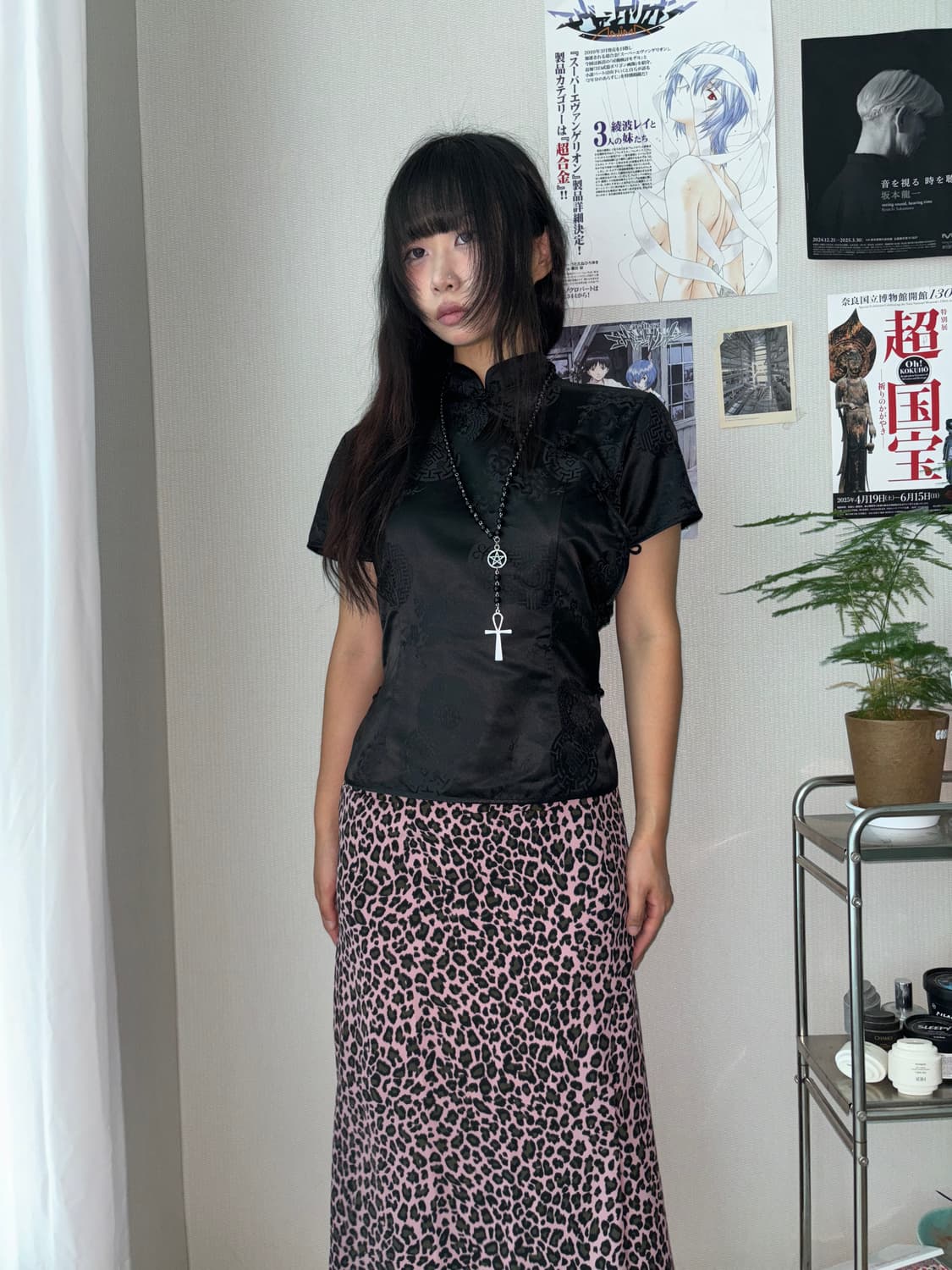 블랙 오리엔탈 치파오 탑 상품이미지1