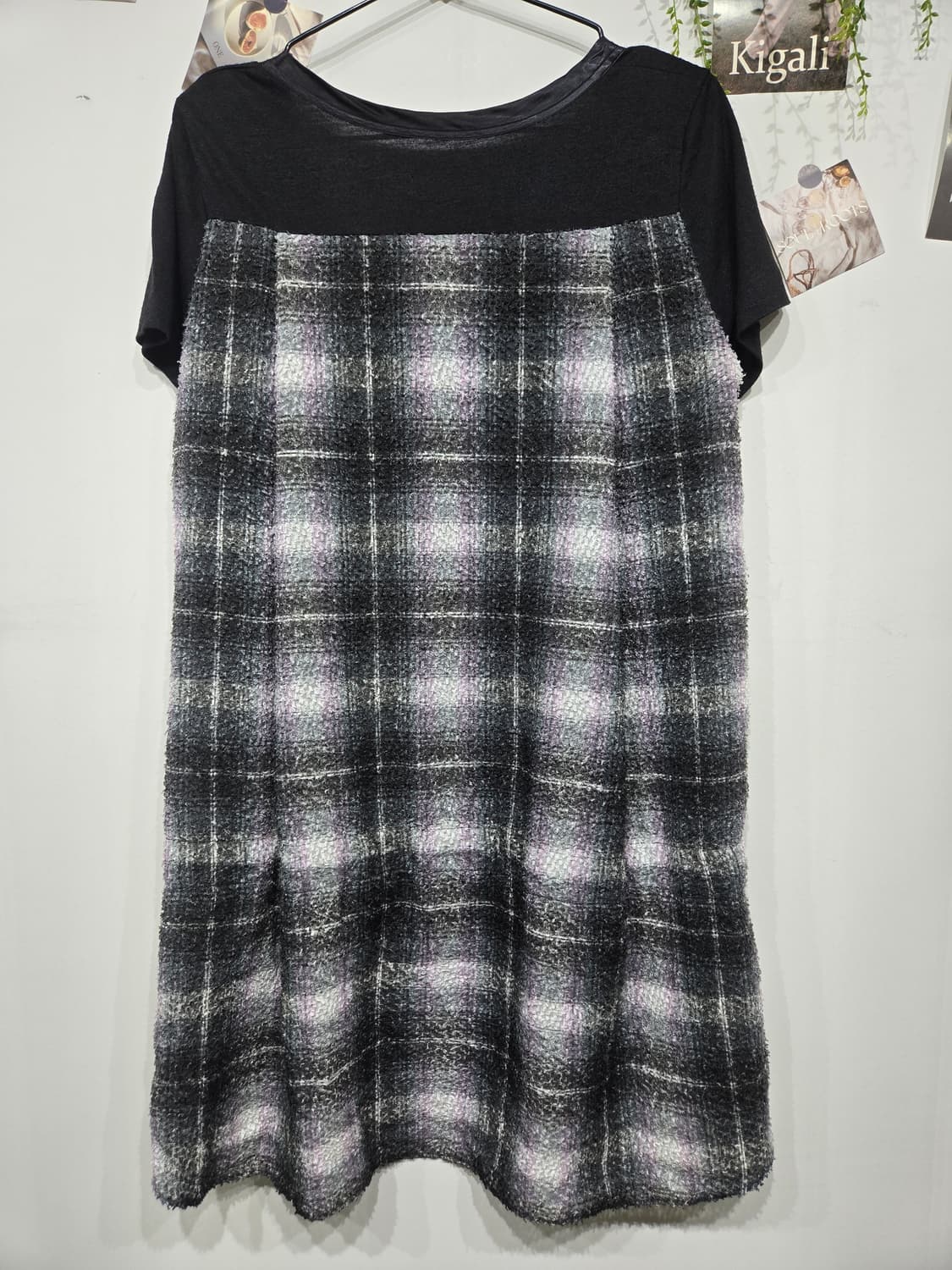 사카이 블랙 롱 티셔츠 옆트임 포인트 원피스 상품이미지4