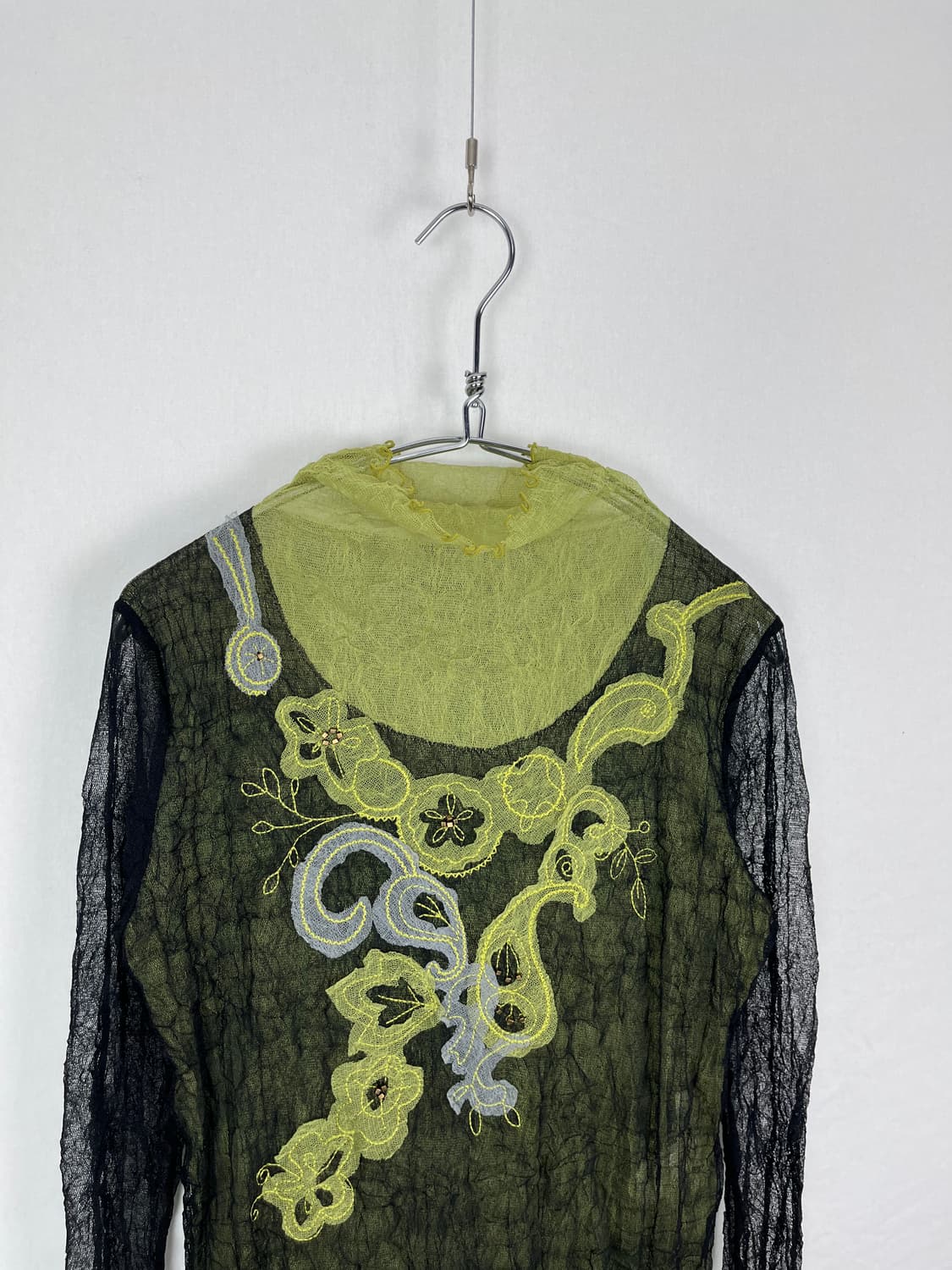 Vintage (Japan made) 애스닉 패턴 시스루 상품이미지5