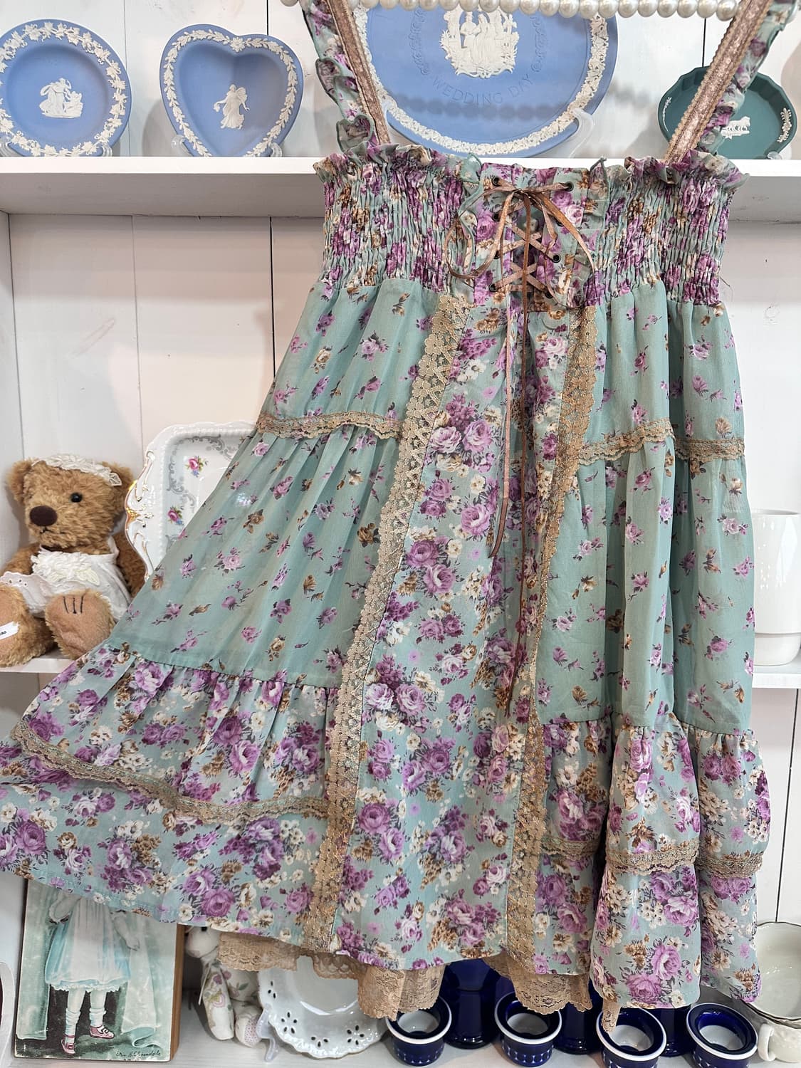 axes femme(액시즈팜) 로즈 플라워 코르셋 쉬폰 원피스 상품이미지2