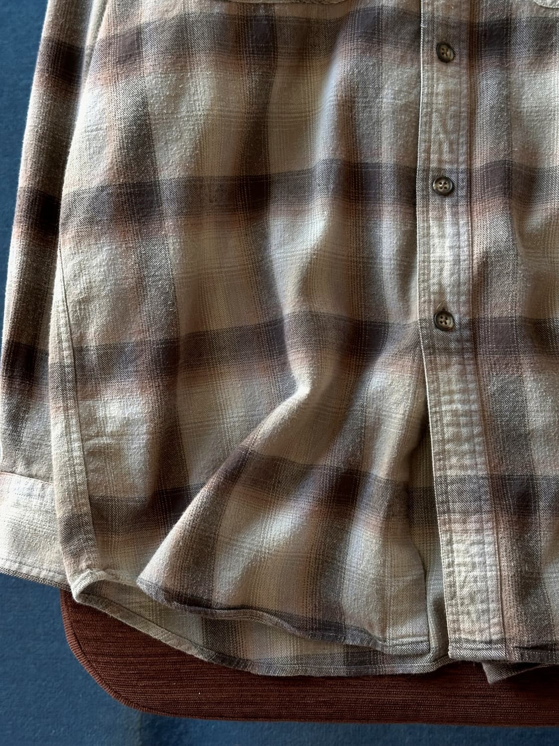 Cotton woven nel check shirt 상품이미지5
