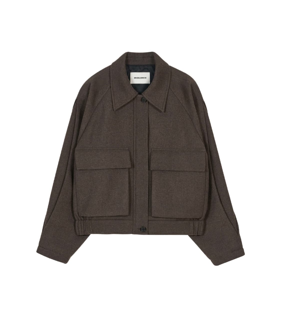 인사일런스 퍼프 슬리브 울 블렌드 블루종 S cocoa brown 상품이미지3