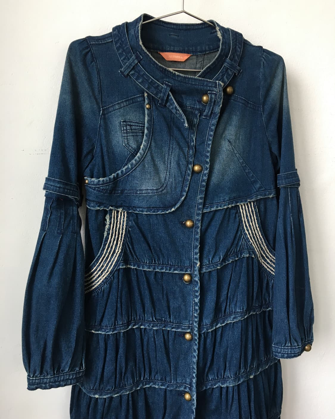 Belted denim long jacket 상품이미지4