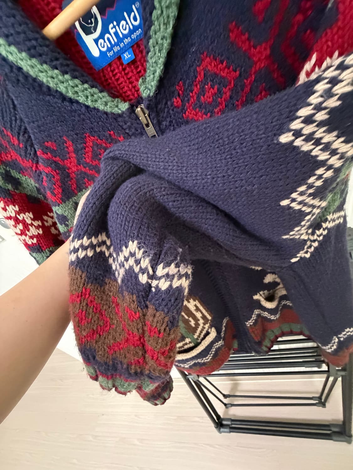 빈티지 노르딕 웨스턴 코위찬 니트 집업 상품이미지8