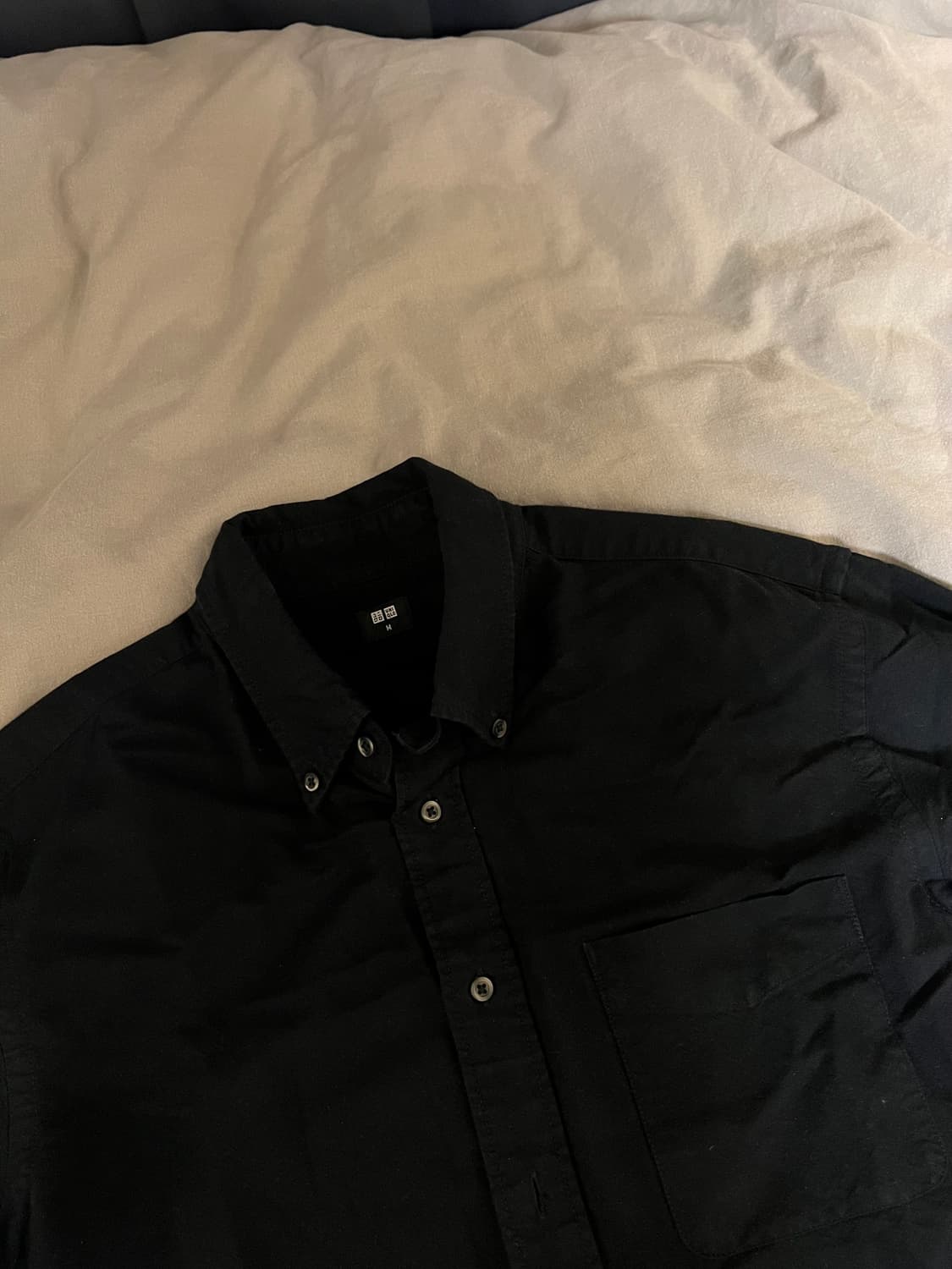유니클로 옥스포드 셔츠 남방 블랙 M 상품이미지3