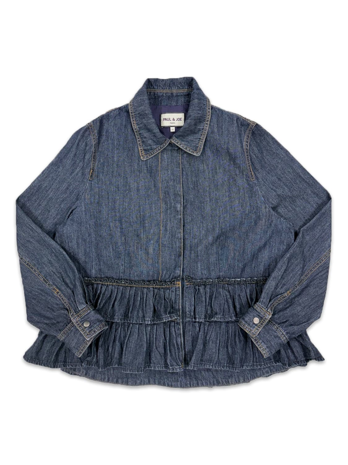 빈티지 PAUL&JOE 네이비 데님 프릴 자켓 상품이미지1