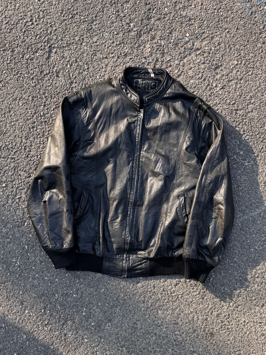 Three Men 싱글 레더 봄버자켓  상품이미지1