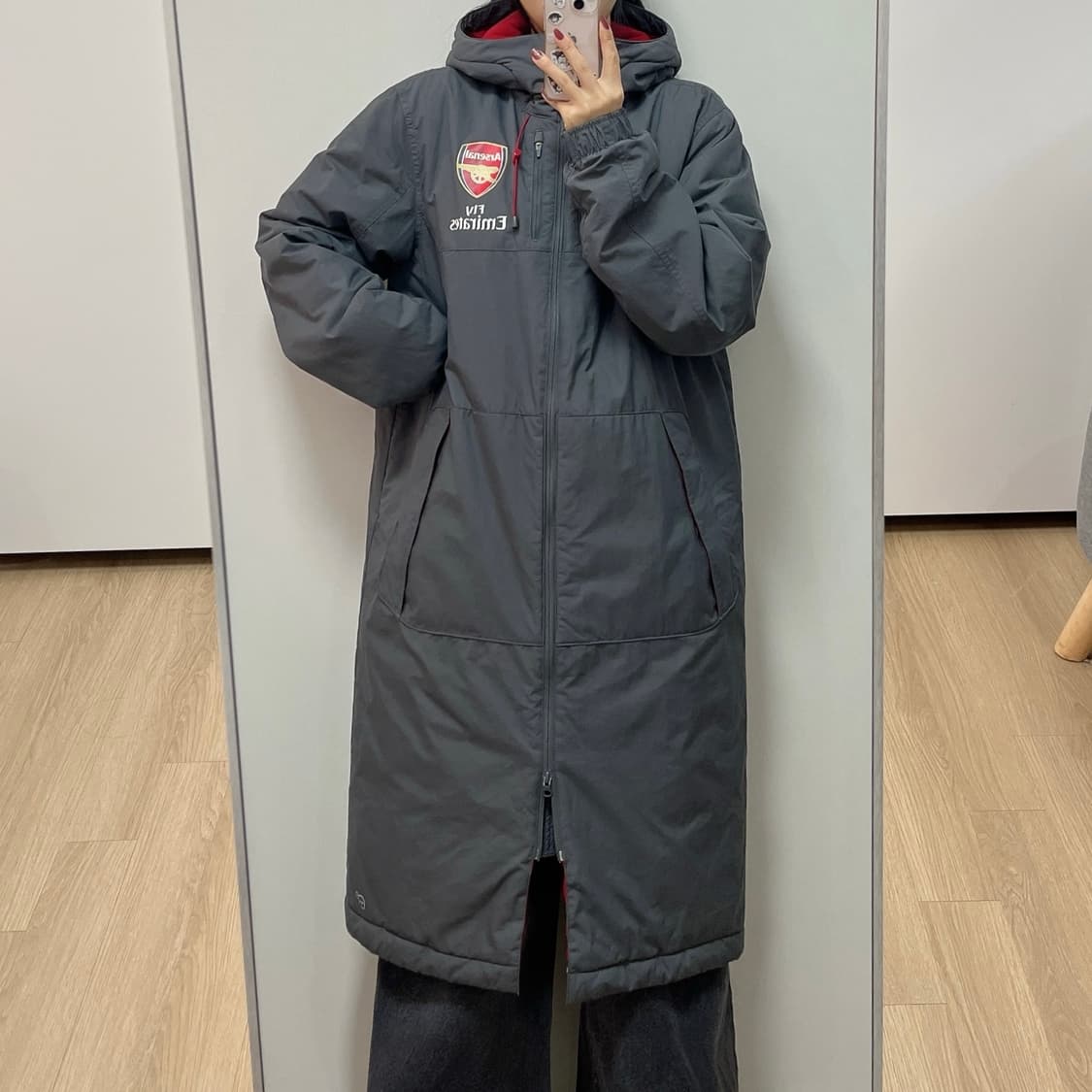 퓨마 아스날 17-18 롱 벤치 돕바 패딩 자켓 상품이미지1