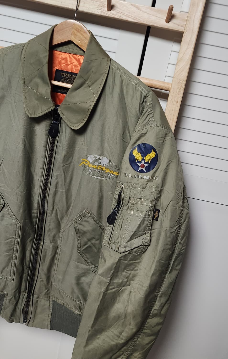 펜타곤 00s U.S.A 항공 카키 점퍼 자켓 상품이미지2