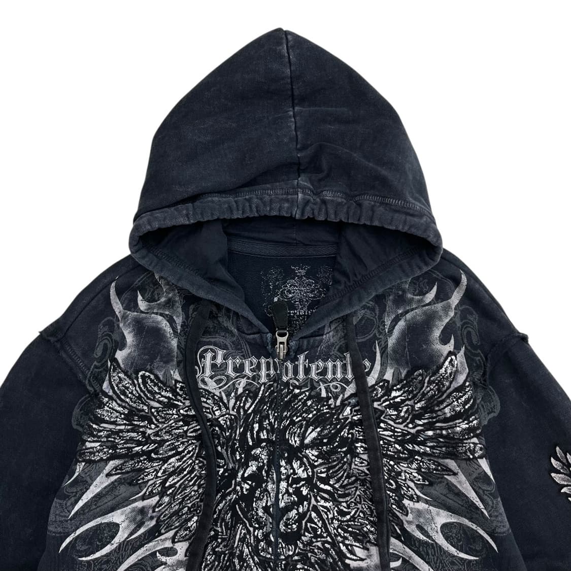 버커루 y2k 락시크맛 센터프린팅 블랙 후드집업 상품이미지6