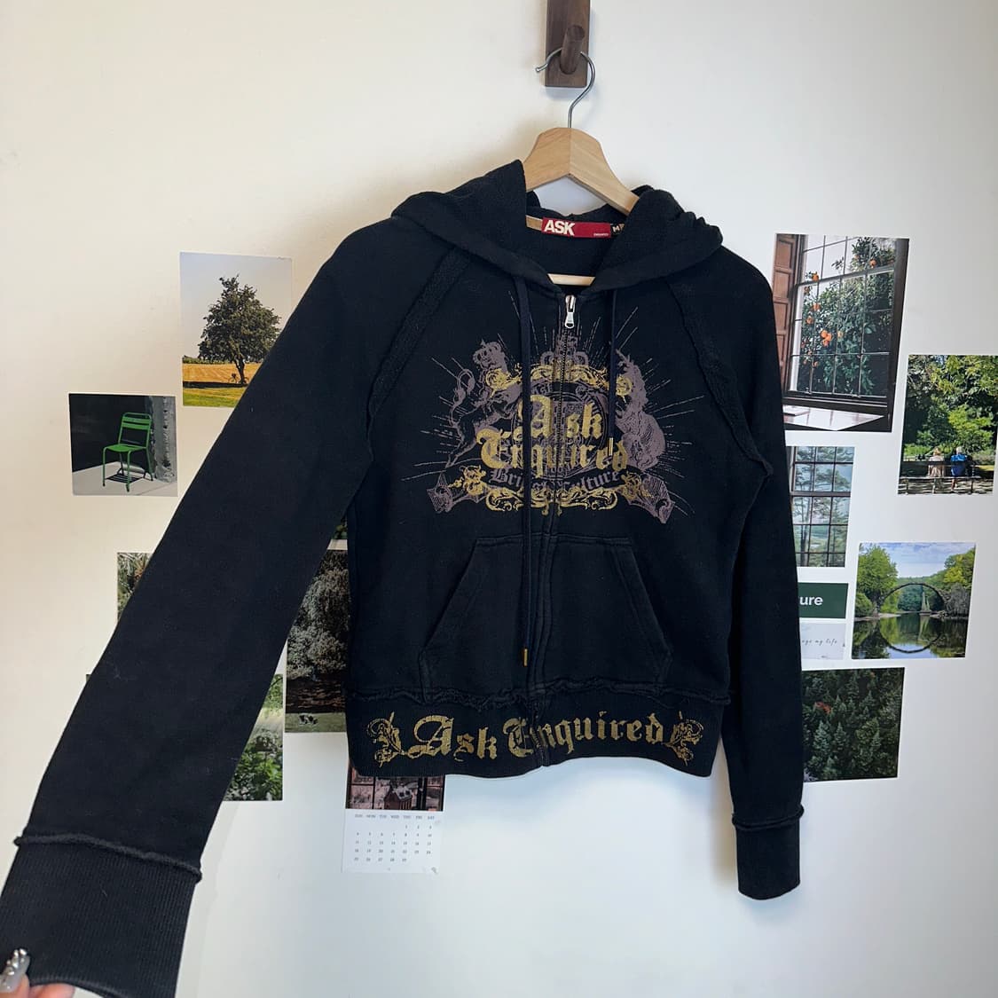 Black gold punk hood zipup 상품이미지2