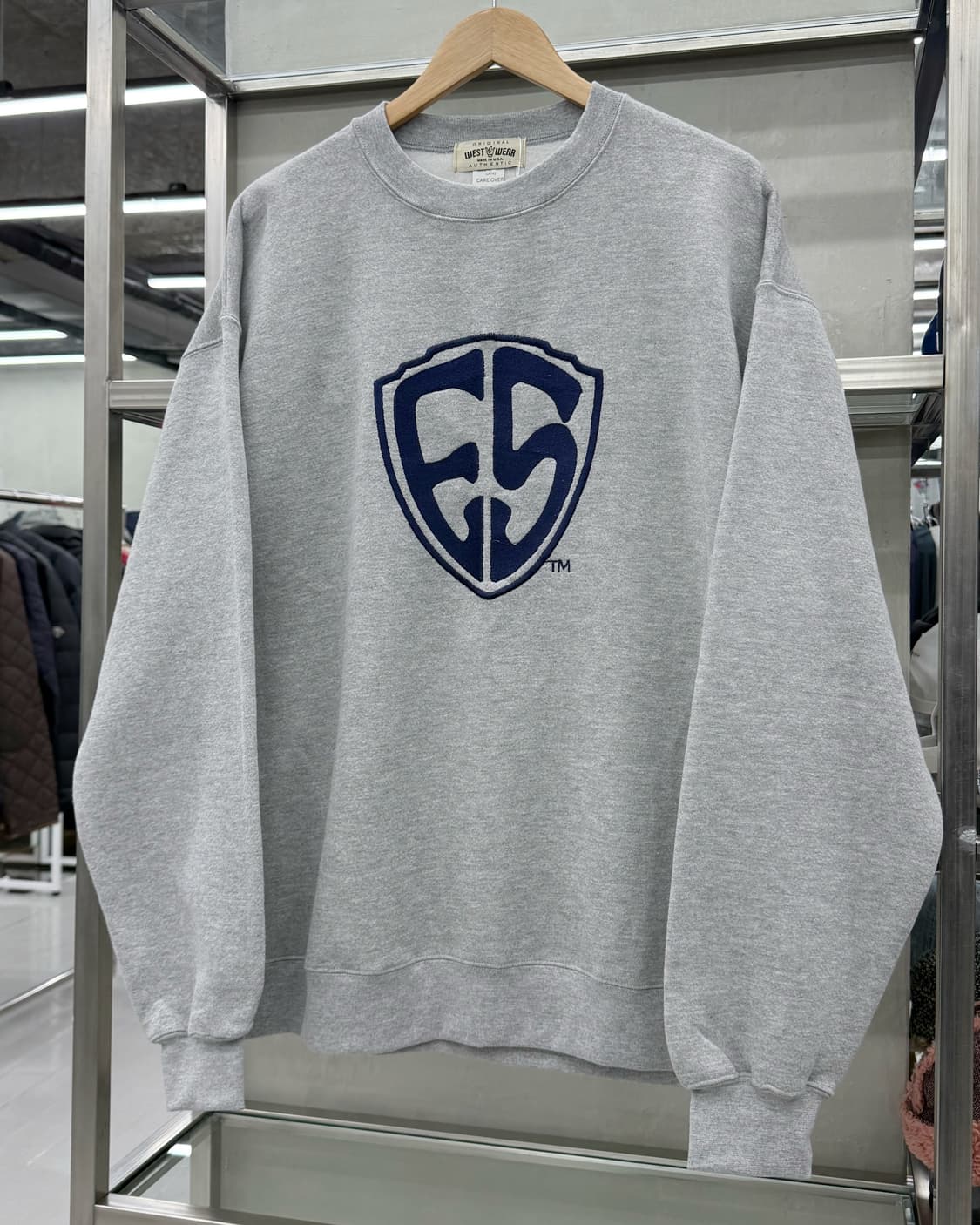 WEST WEAR 90s ES 크루넥 스웻셔츠 그레이 상품이미지2