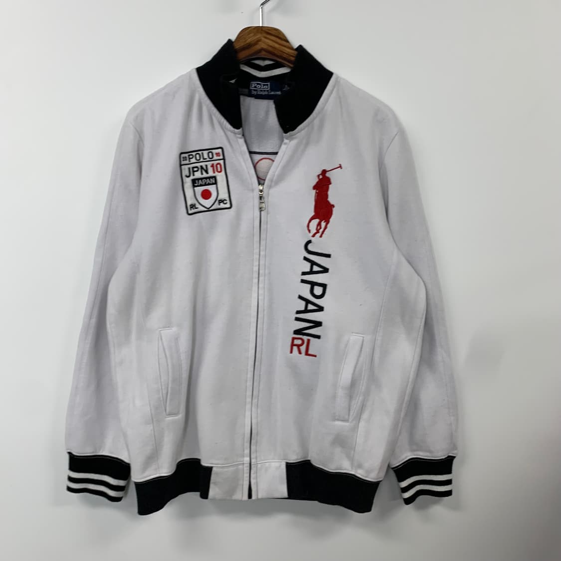 폴로 랄프로렌 빅포니 희귀 재팬 일본 화이트 코튼 집업 자켓 상품이미지3
