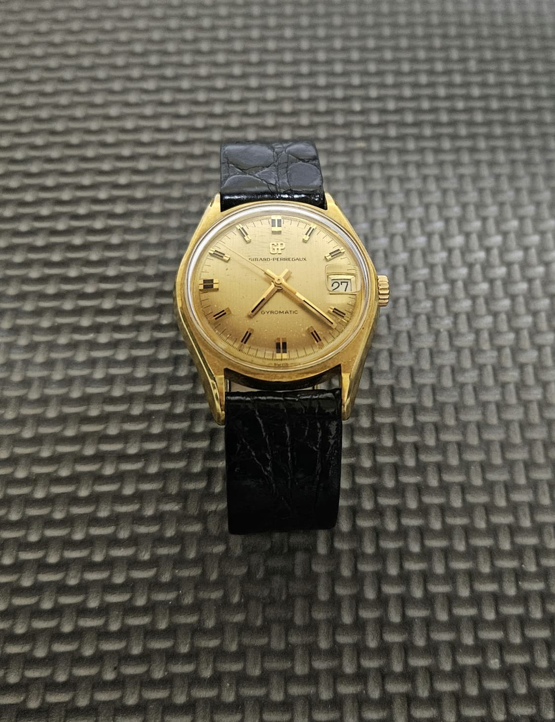 빈티지 지라드 페리고 자이로매틱 - 골드 & 스틸 클래식 드레스 워치 상품이미지1