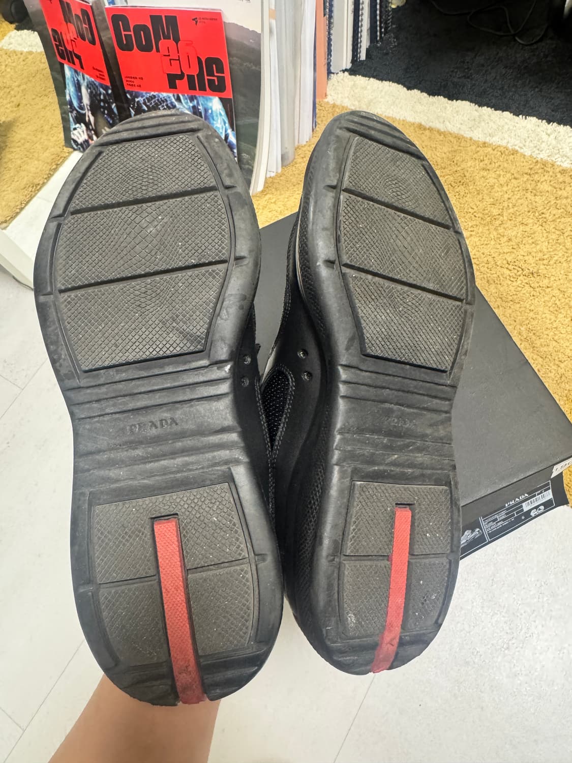 프라다 Prada  아메리카 컵 스니커즈 블랙 Size 7 상품이미지4