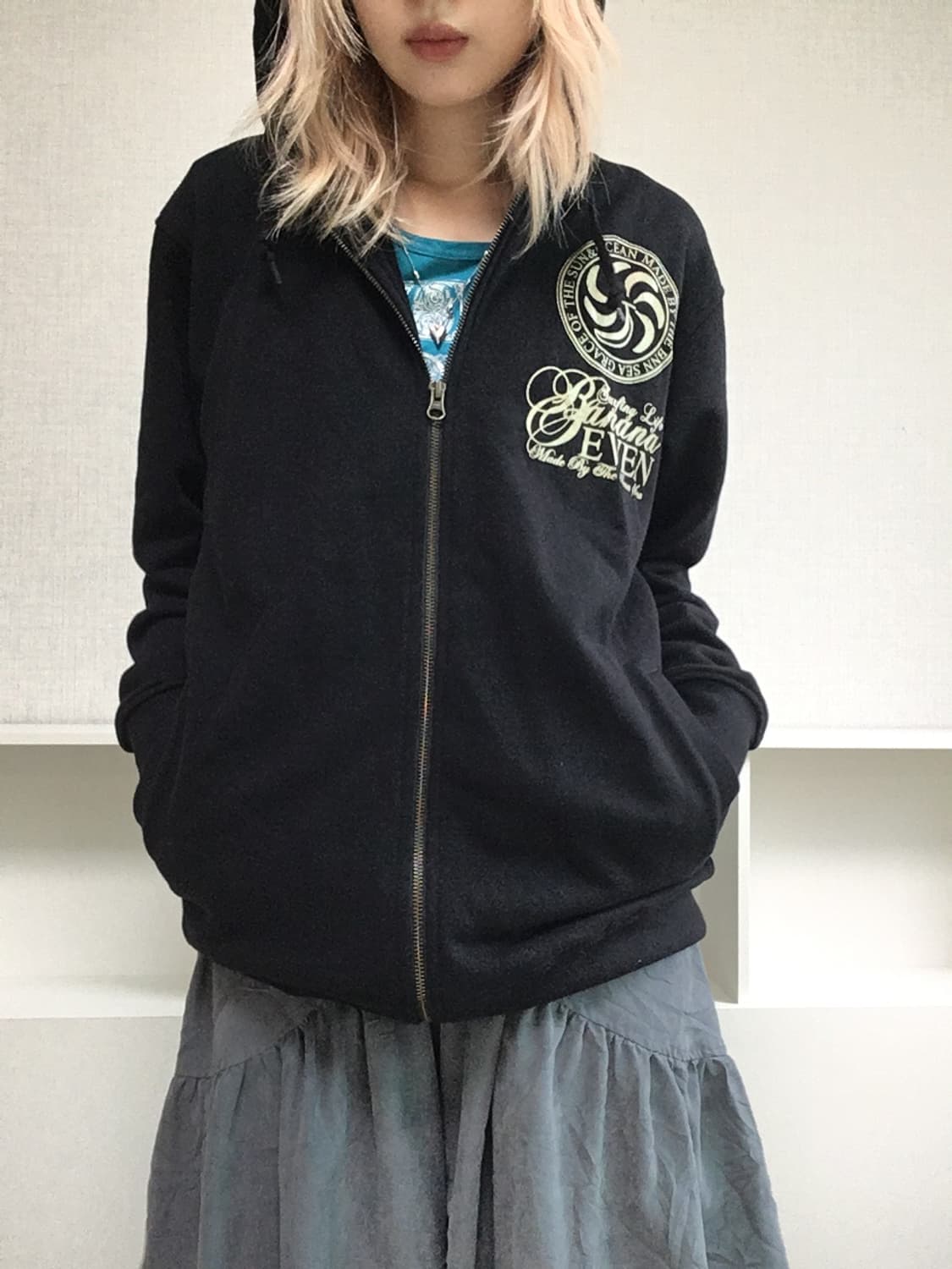 jpn vintage y2k printing hood zipup 상품이미지5