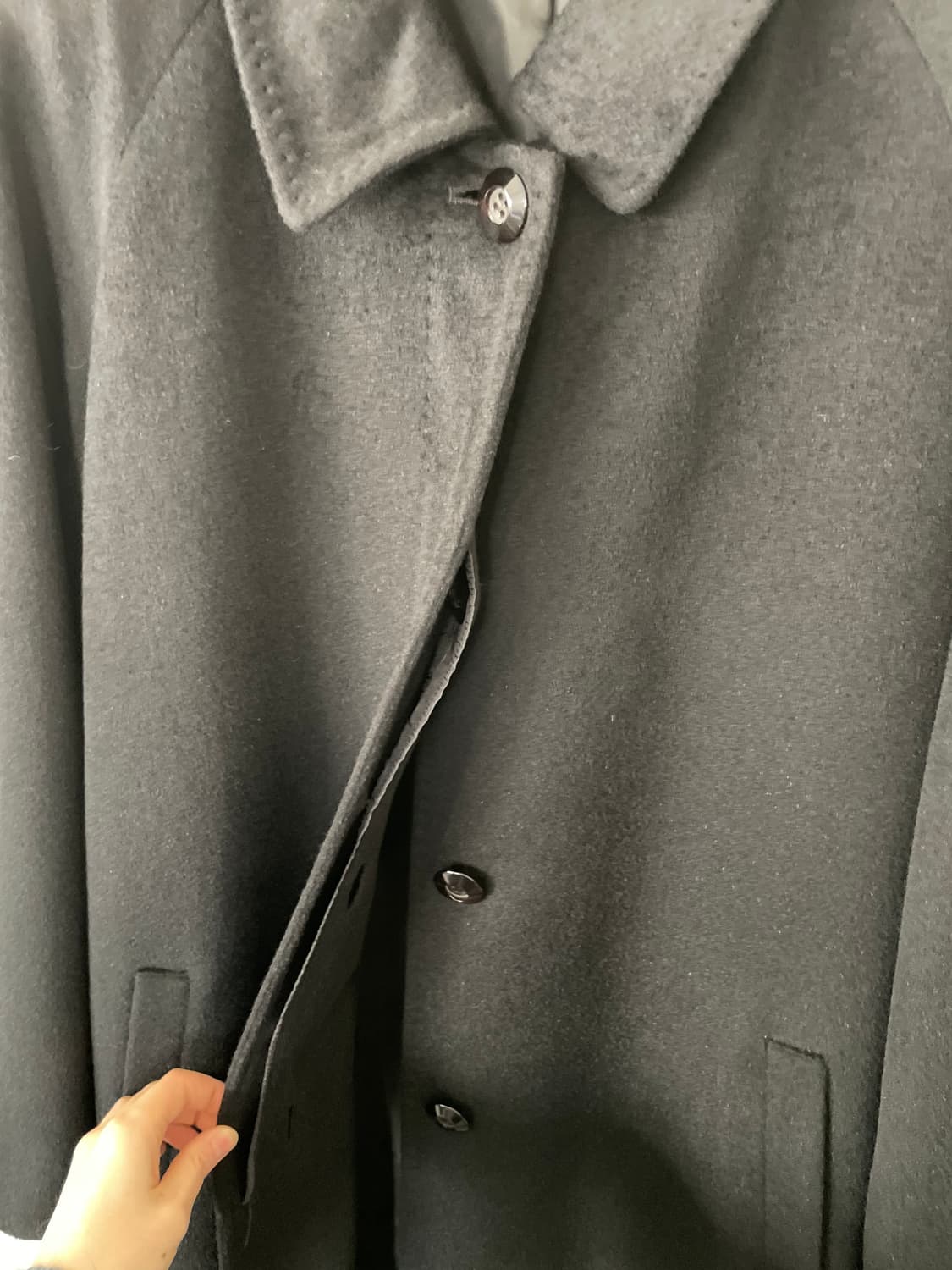 vintage black angora silk long coat 상품이미지6