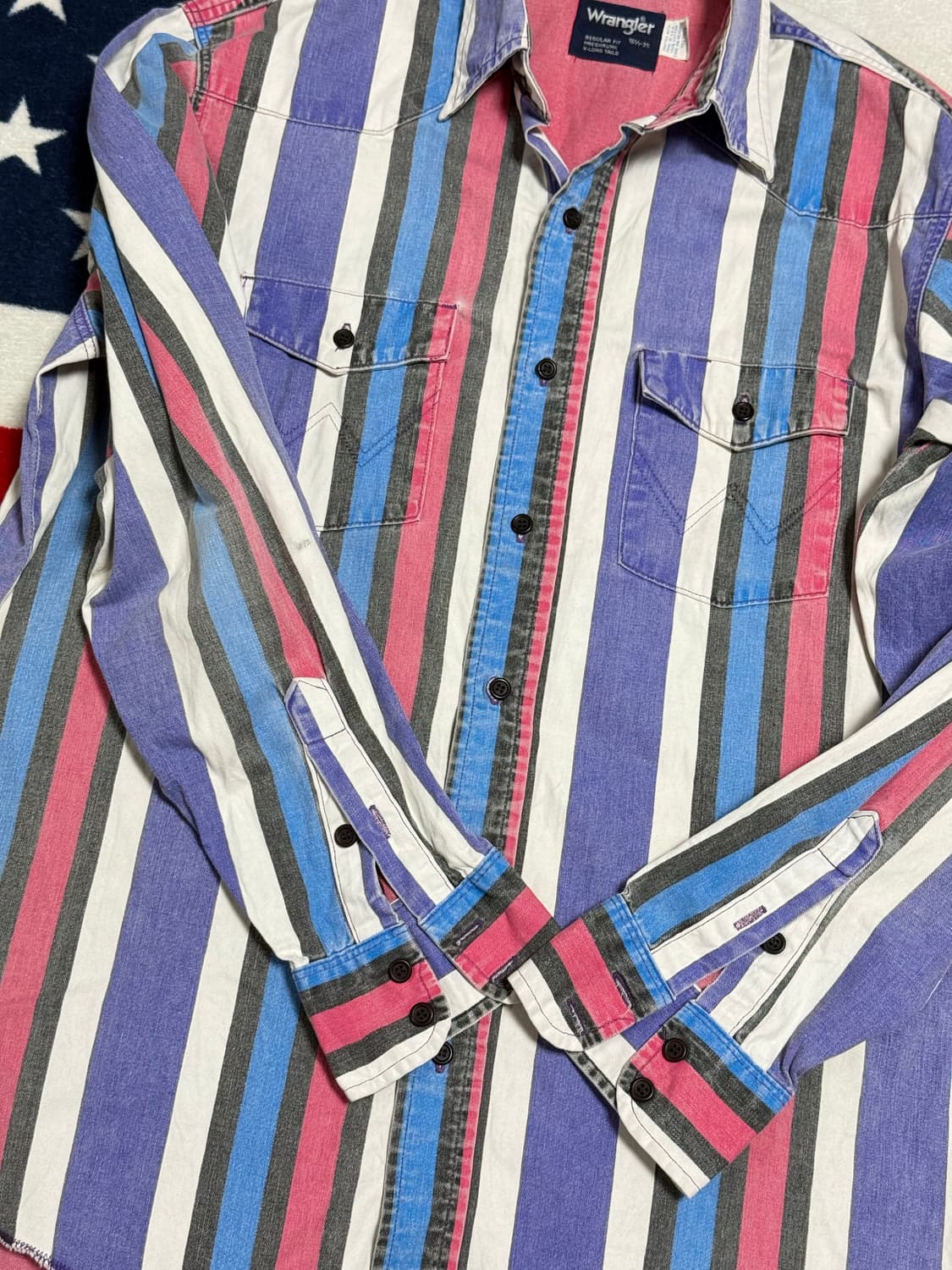 90‘s 랭글러웨스턴셔츠  Wrangler 멀티스트라이프셔츠 빈티지 상품이미지7
