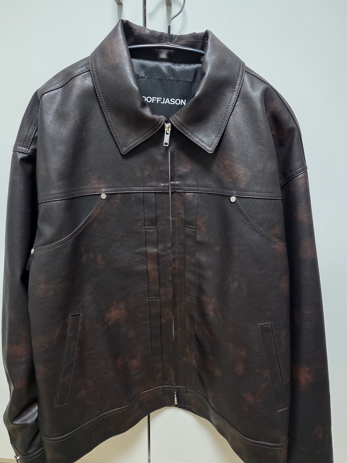 도프제이슨 투톤 레더 트러커 자켓 상품이미지2