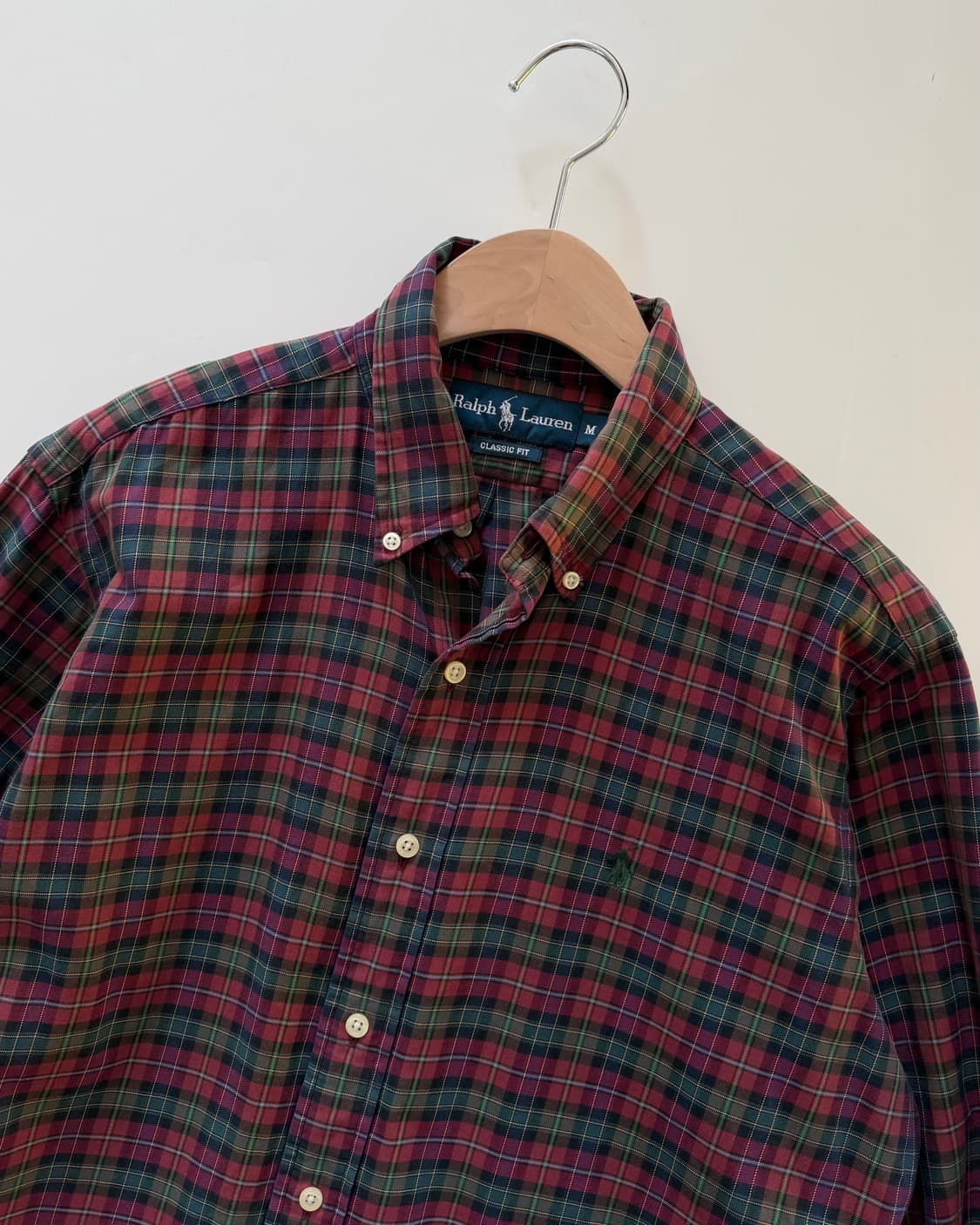 Polo 폴로 랄프로렌 그린포니 버건디체크 클래식핏 셔츠 상품이미지2