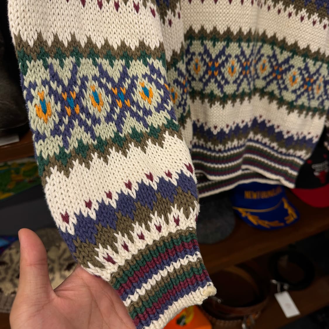 90s 울리치 네이티브 패턴 짜임 빈티지 인디언 에스닉 패턴 니트 상품이미지5