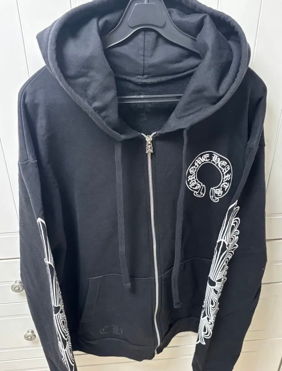 크롬하츠 홀스슈 플로랄 퍽 유 후드집업 L 상품이미지2