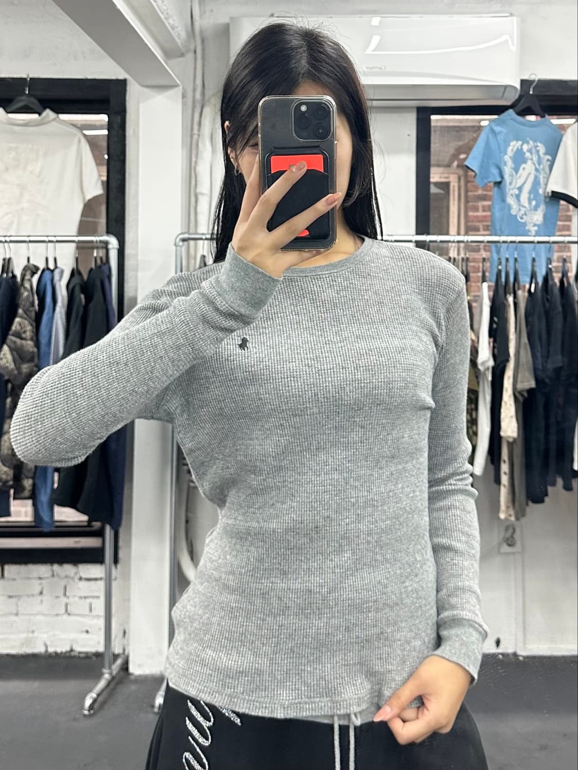 폴로 랄프로렌 그레이 와플 롱슬리브 상품이미지4