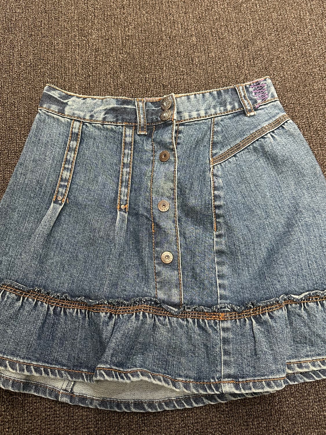 OS)Mexx vintage 러플 데님 미니 스커트 상품이미지2