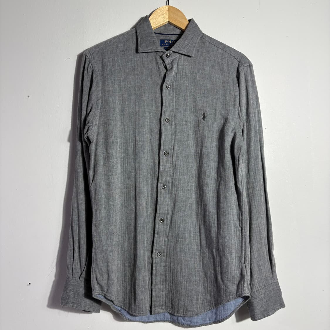 폴로 랄프로렌 빈티지 차콜 그레이 셔츠 (블랙 로고) (무료배송) 상품이미지1