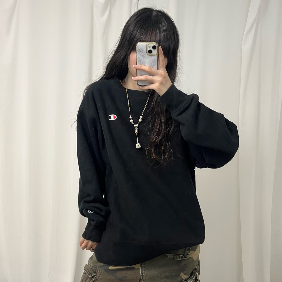 Champion black reverse weave sweatshirt 상품이미지1