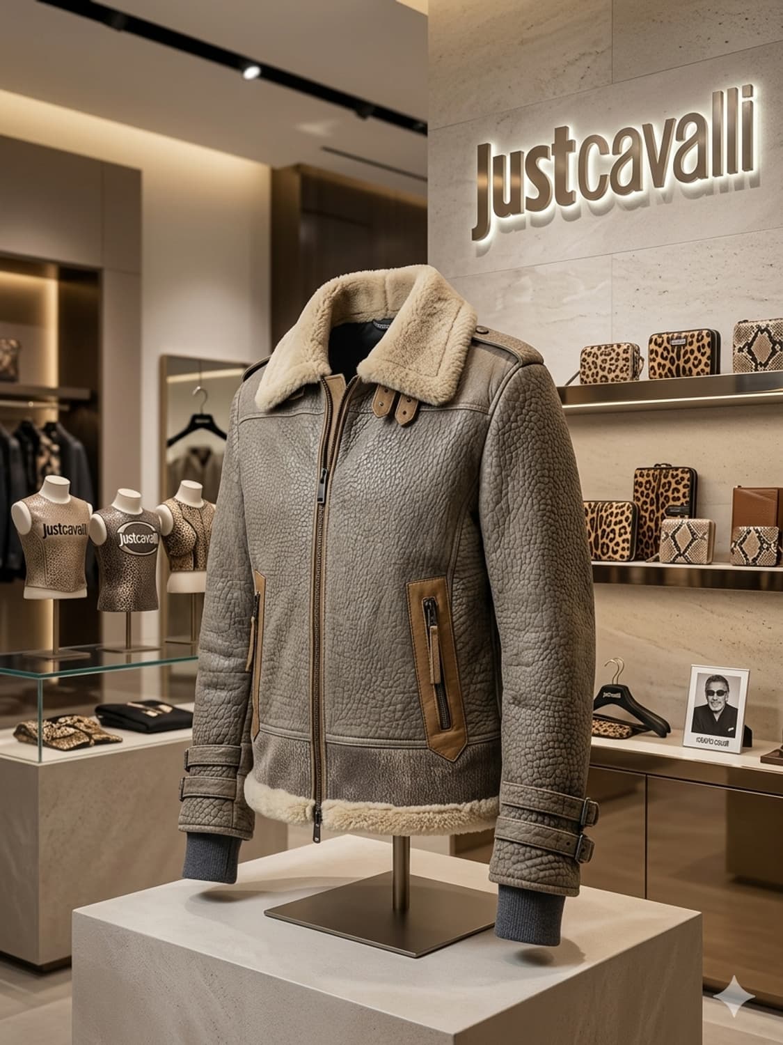 저스트 까발리(Just Cavalli) 리얼 쉐어링 무스탕자켓 (50) 상품이미지2