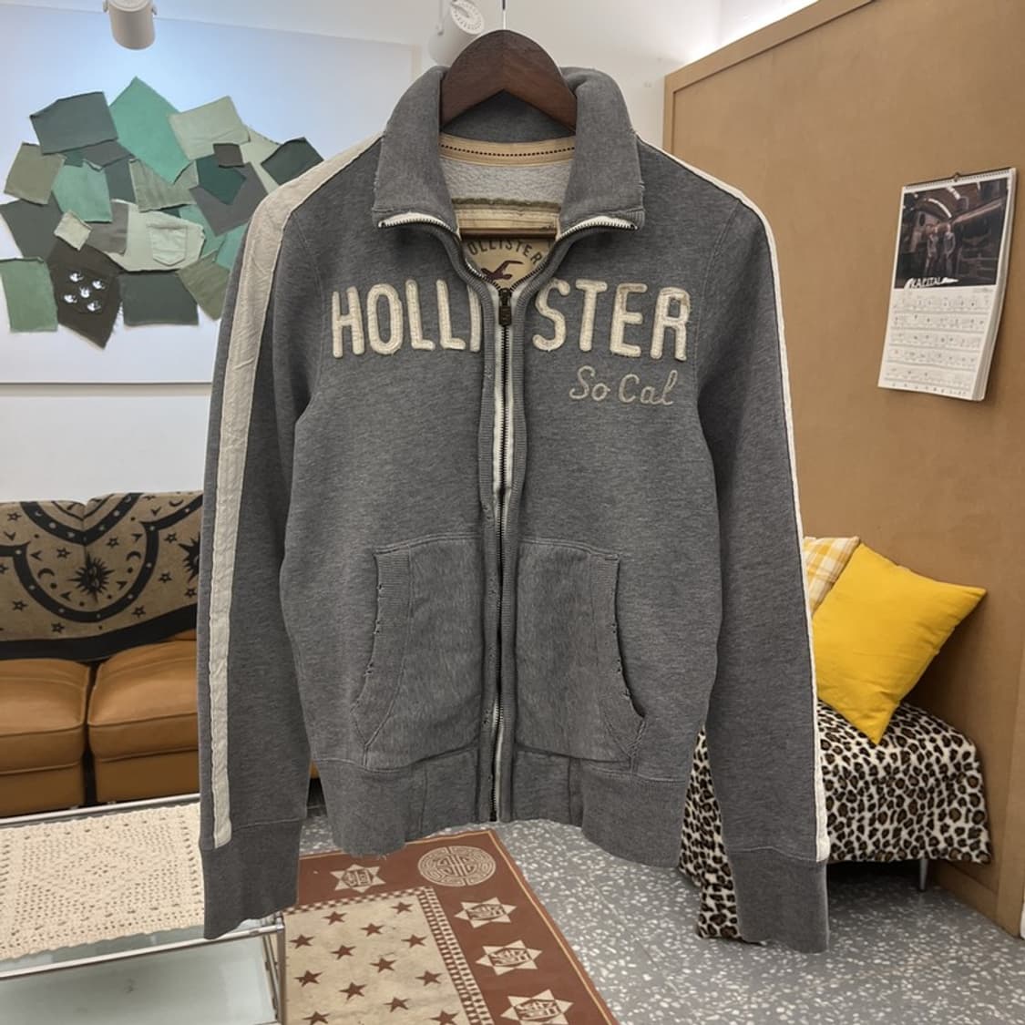 홀리스터 Y2K 빈티지 디스트로이드 데미지 집업 XS C10109 상품이미지3