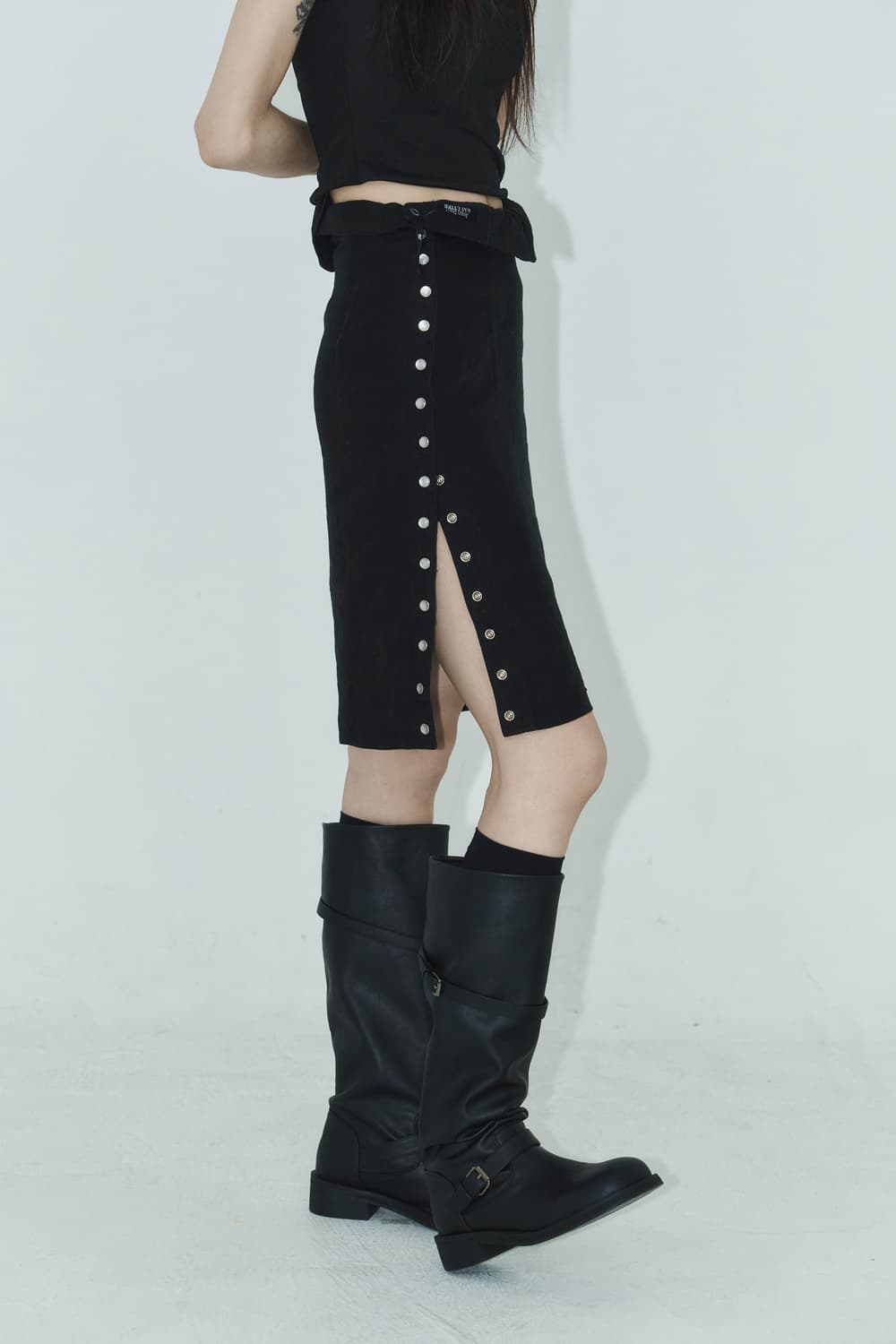 Jean paul gautier linen side snap skirt 상품이미지1