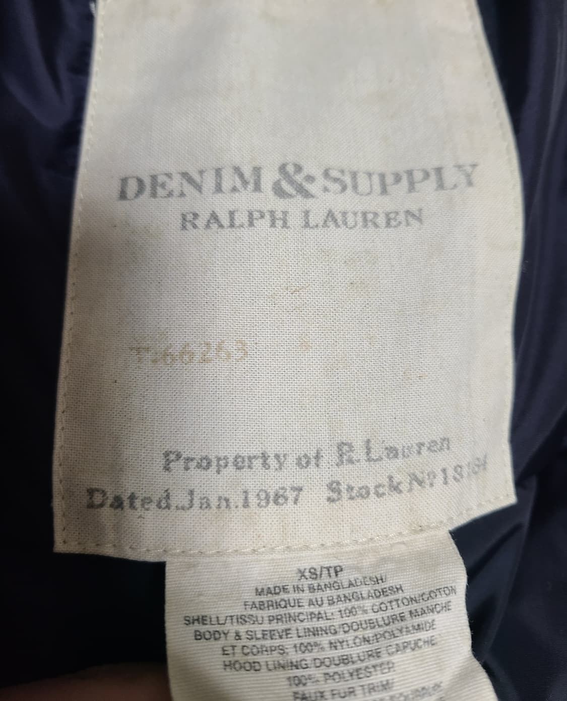 폴로 랄프로렌 데님 앤 서플라이 N3B 네이비  파카 패딩 XS

 상품이미지5