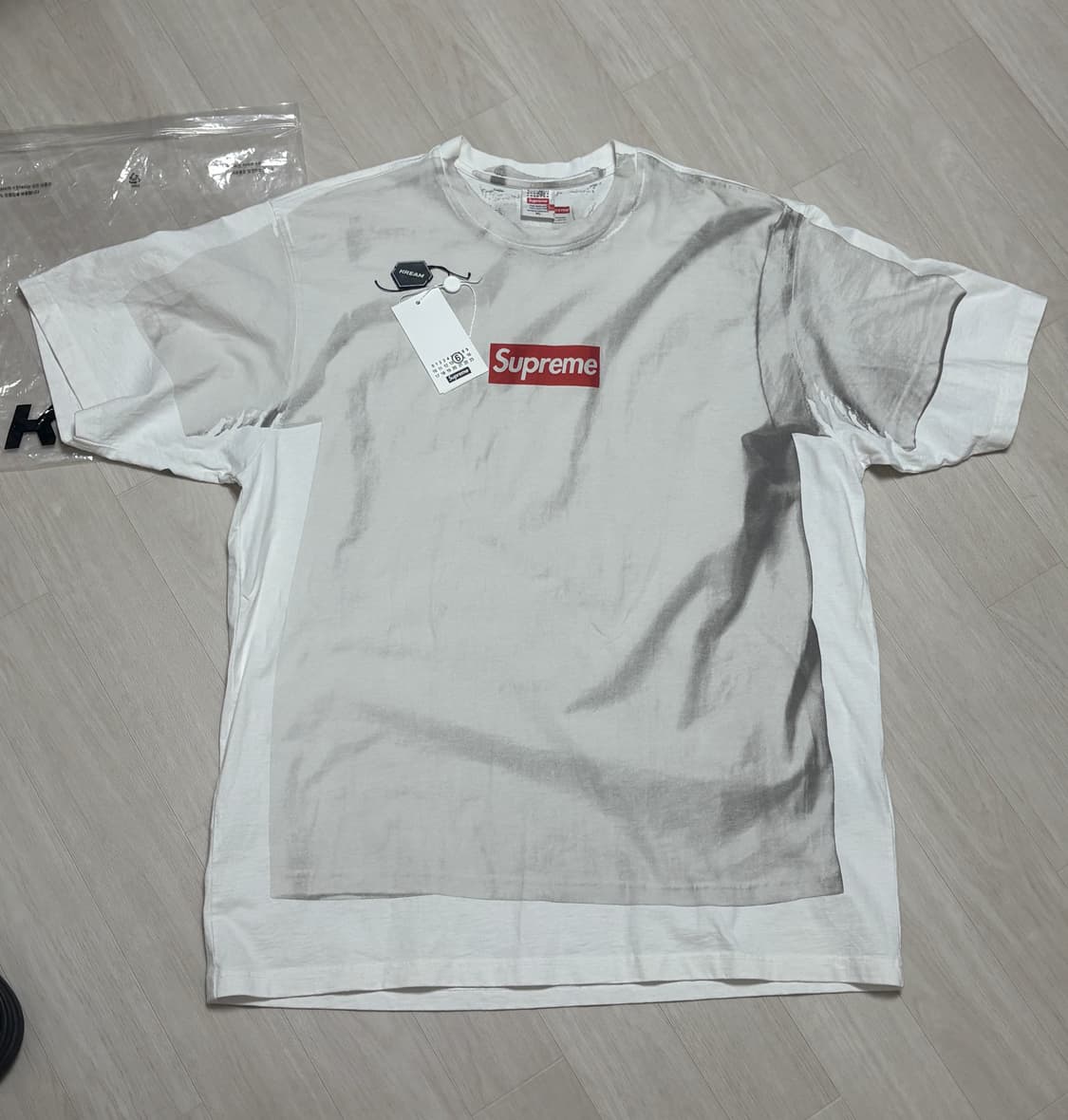 슈프림 x MM6 메종 마르지엘라 박스로고 티셔츠 XL 상품이미지1