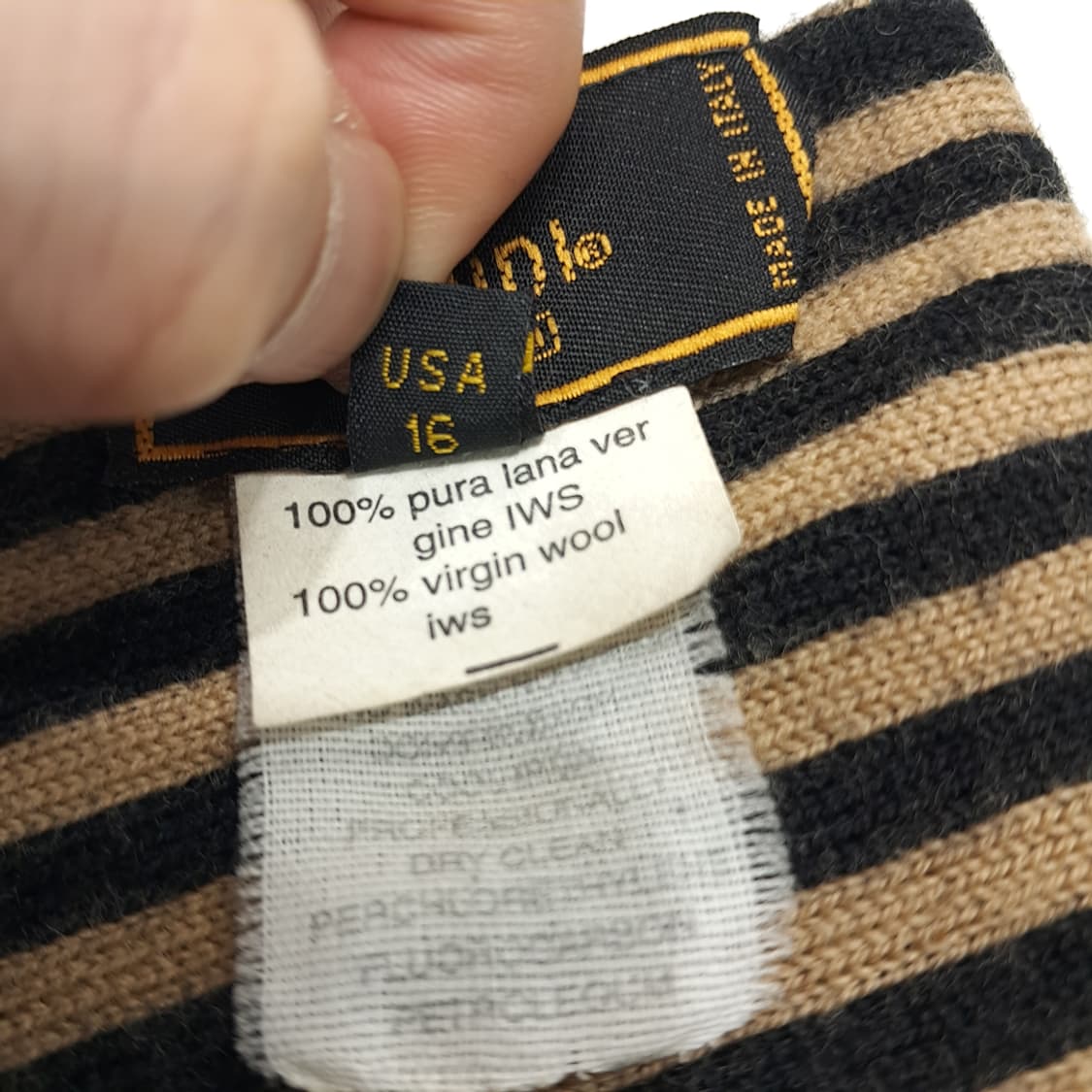 MX220 펜디 빈티지 FF 스트라이프 울 목도리 머플러 상품이미지6