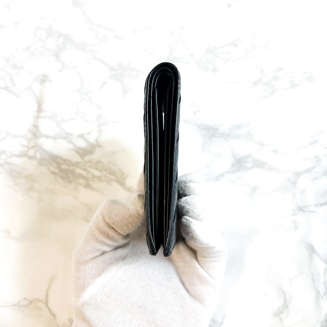 [신형] 보테가베네타 인트레치아토 반지갑 블랙 상품이미지5