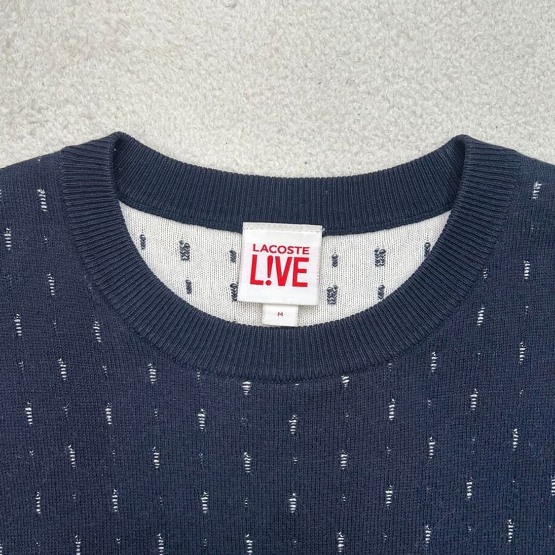 LACOSTE 네이비 패턴 캐시미어 니트 맨투맨 M 상품이미지4