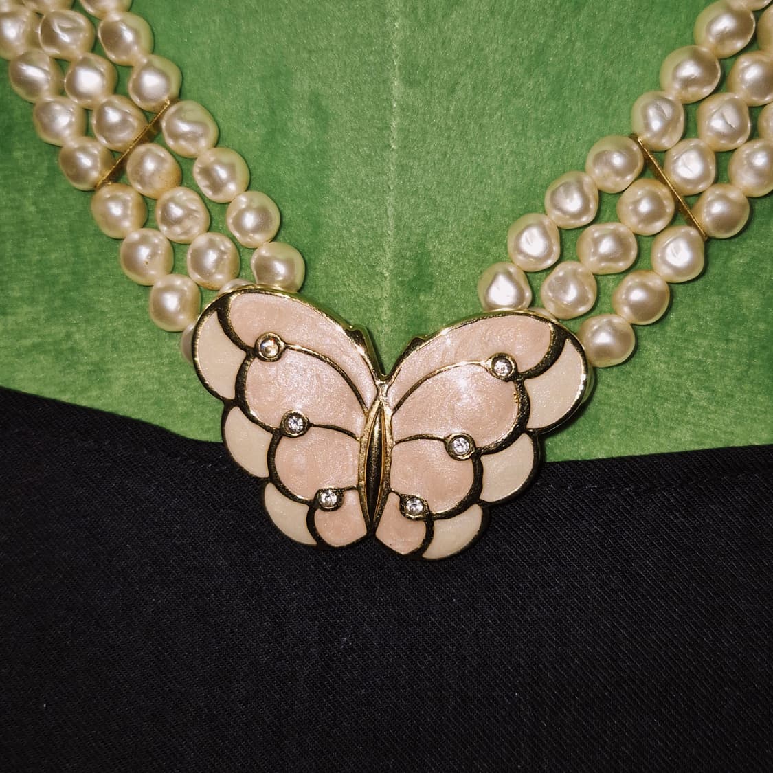 80s 미국 케네스 제이x에이본 나비 못난이 진주 초커 상품이미지6