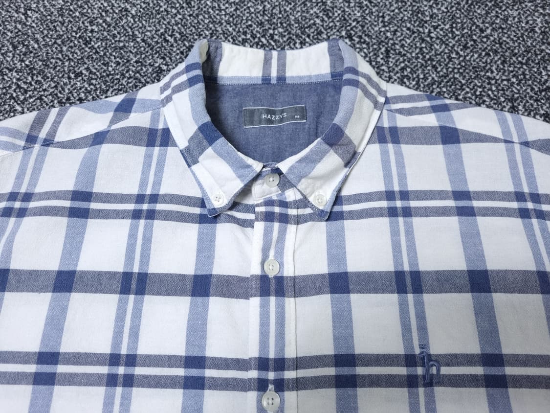 [무료배송][110]헤지스 남성용 체크 린넨 반팔 셔츠 남방 상품이미지5