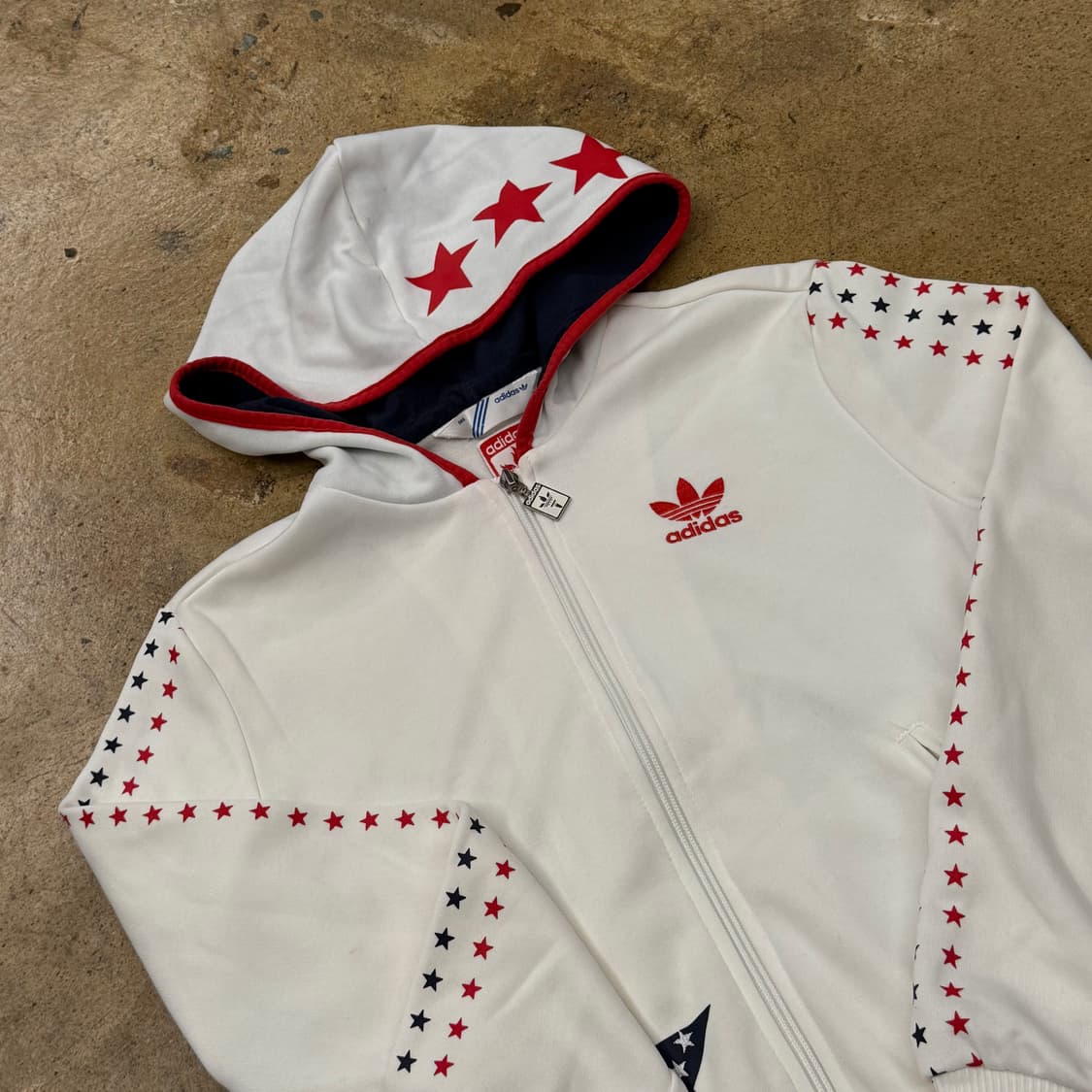 아디다스 usa 스타 별 흰빨 화이트 후플 져지 후드집업 95 상품이미지1