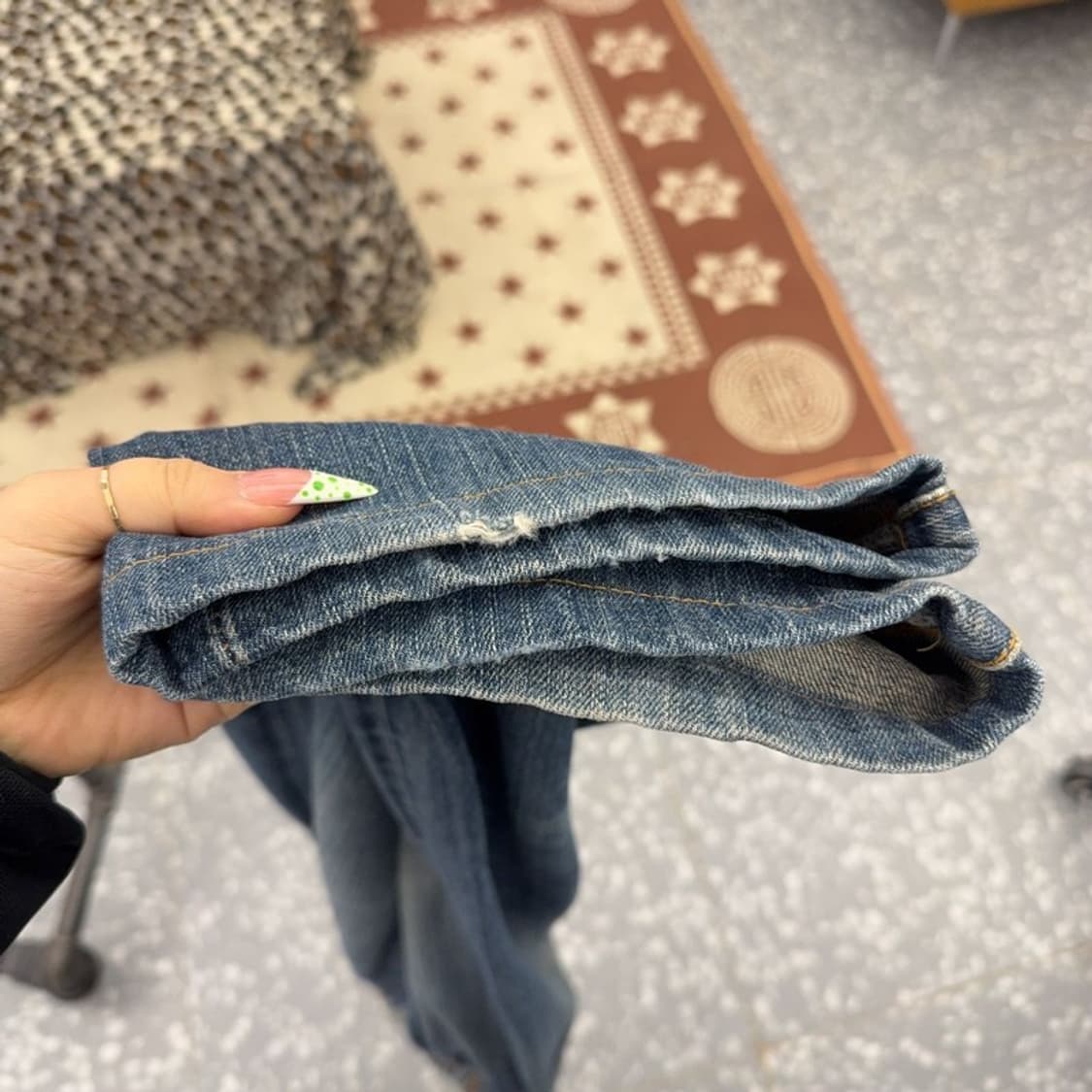 에비수 빈티지 레트로 포켓프린팅 데님팬츠 32인치 C09137 상품이미지7