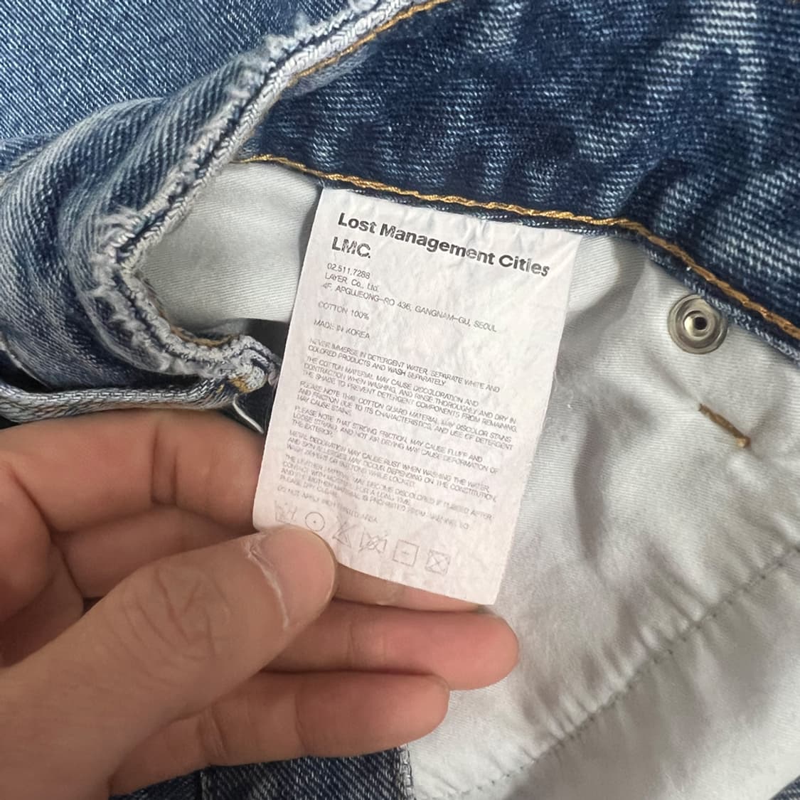 LMC 엘엠씨 자수 로고 데님 쇼츠 팬츠 반바지 L 상품이미지4