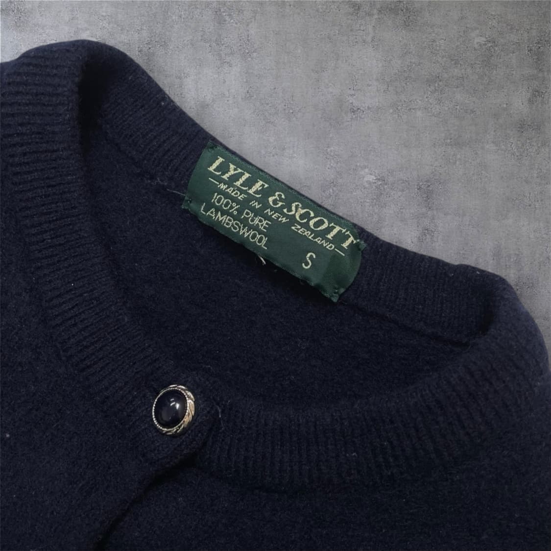 라일앤스스코트 네이비 스트라이프 퓨어 램스울 니트 가디건 S 상품이미지2