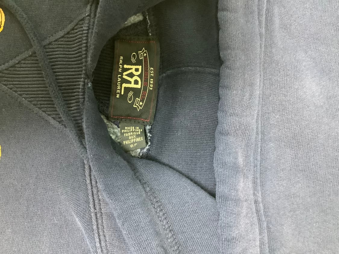 L RRL 더블알엘 그래픽 가먼트다이 네이비 후드티 상품이미지5