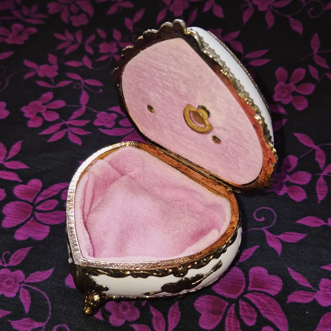 90s 엔틱 천사 카메오 하트 오르골 보석함 상품이미지8